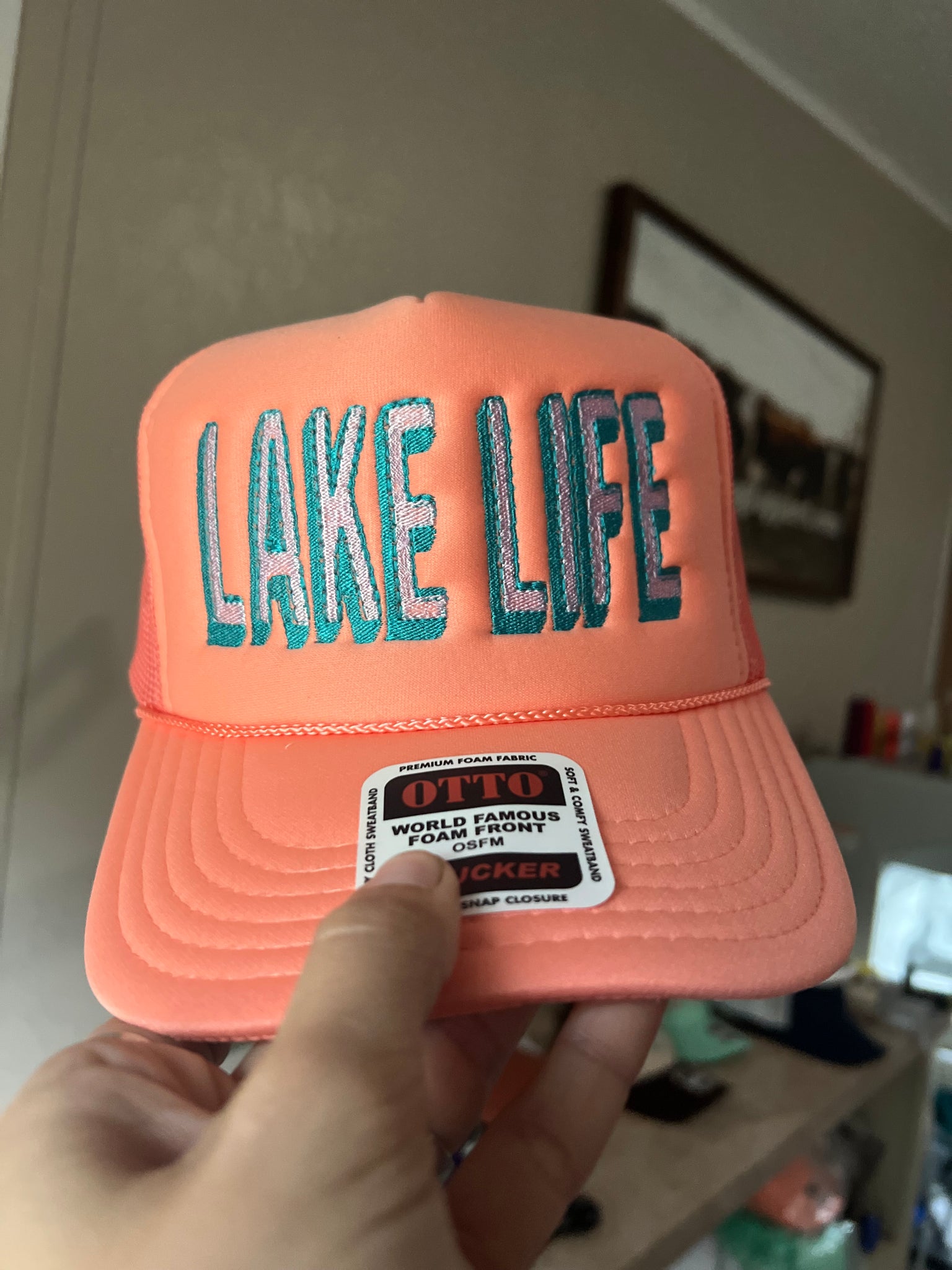 Lake life coral cap!