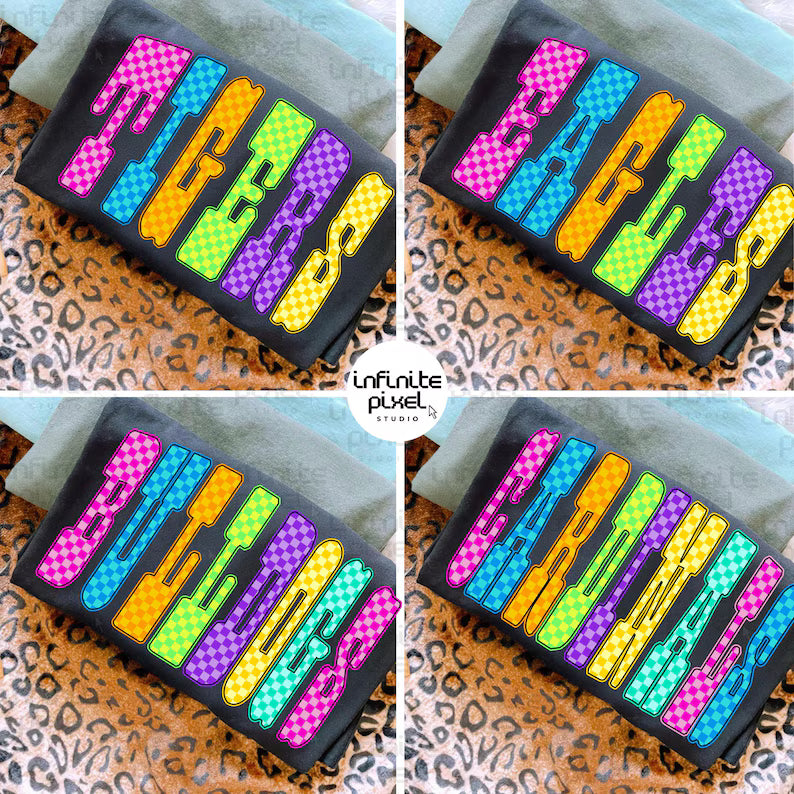 Neon Checkered Mascot Tee
