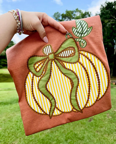 Pumpkin Seersucker Tee