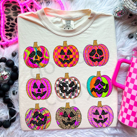 Neon Pumpkin Collage Tee