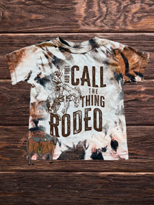 Call the thing rodeo kids cowhide tee